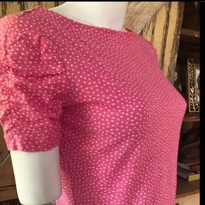 Lilly Pulitzer cute pink polka dot blouse l